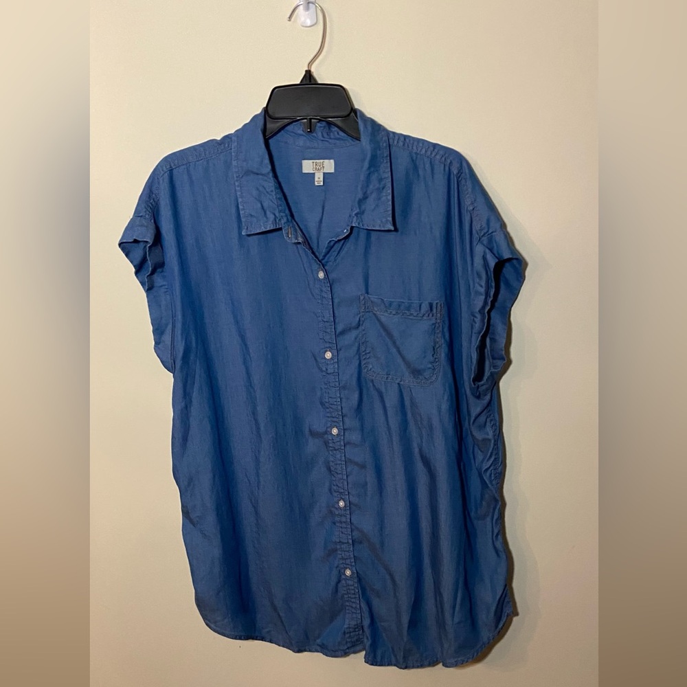 Blue Denim look Button-Up Shirt